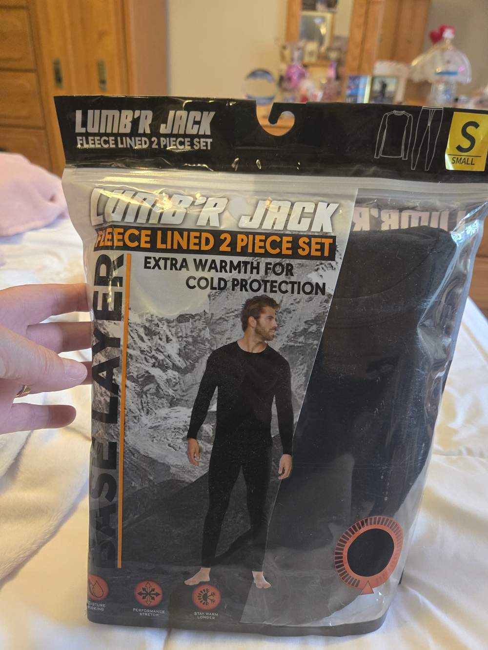 NWT Lumb'r Jack Mens Small 2 Piece Black Long Underwear